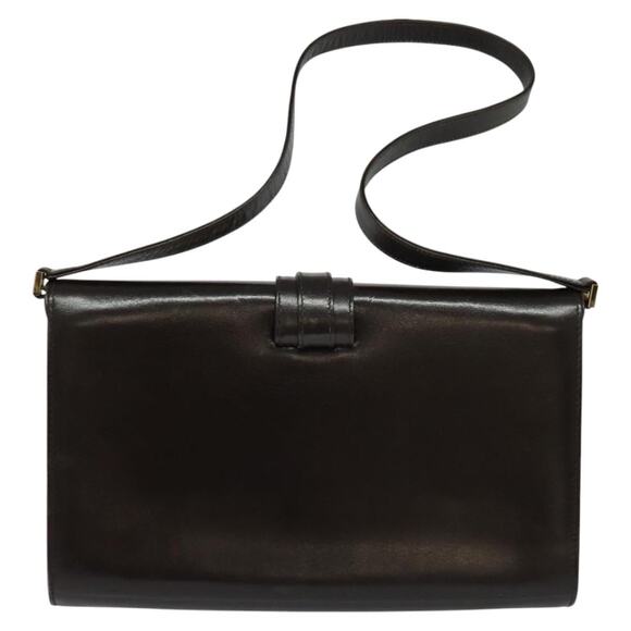 GUCCI Shoulder Bag Leather Brown Gold Silver - Picture 3 of 16